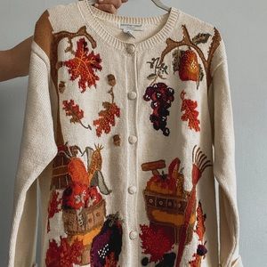 Vintage Fall Stitched Cardigan Sweater